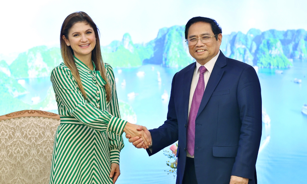 Thủ tướng Phạm Minh Chính và Bộ trưởng Ngoại giao Panama Érika Mouynes - Ảnh: Bộ Ngoại giao