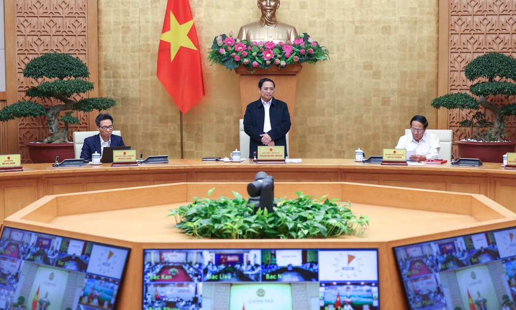 Thủ tướng Phạm Minh Chính chủ trì phiên họp sáng 5/4 - Ảnh: VGP