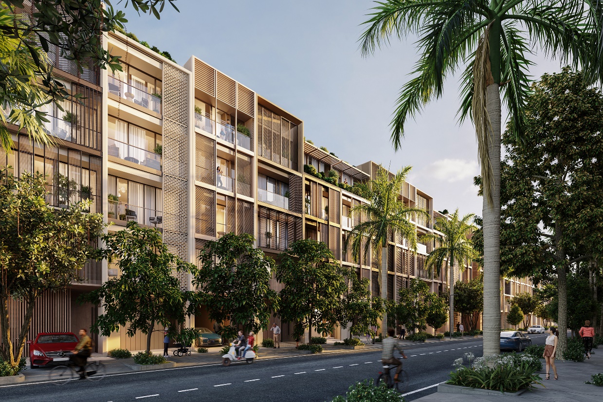 Thiết kế nhà phố Soho hài hòa giữa kiến trúc hiện đại và âm hưởng đô thị Việt Nam. Ảnh minh họa: Foster Partners.