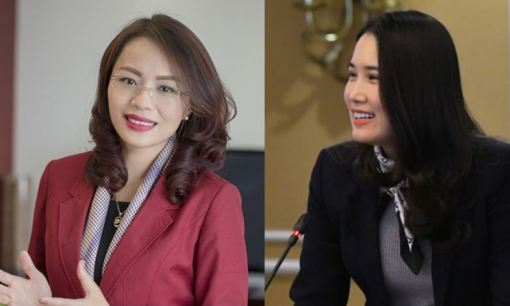 Hương Trần Kiều Dung (trái) là Phó Chủ tịch Thường trực HĐQT Công ty cổ phần Tập đoàn FLC, Chủ tịch HĐQT Công ty cổ phần chứng khoán BOS. Nguyễn Quỳnh Anh là Tổng Giám đốc Công ty cổ phần chứng khoán BOS.