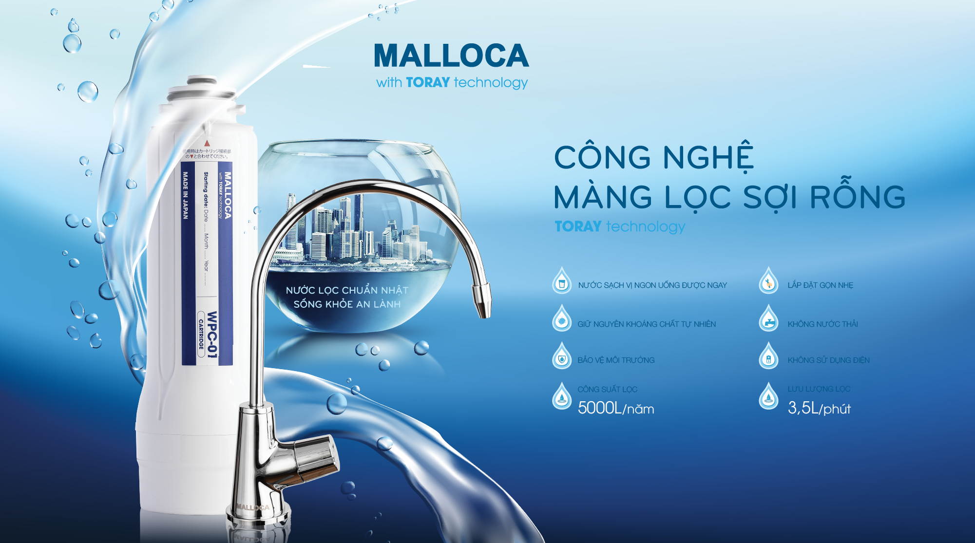 Thiết bị lọc nước dưới chậu MPC-5KCB.
