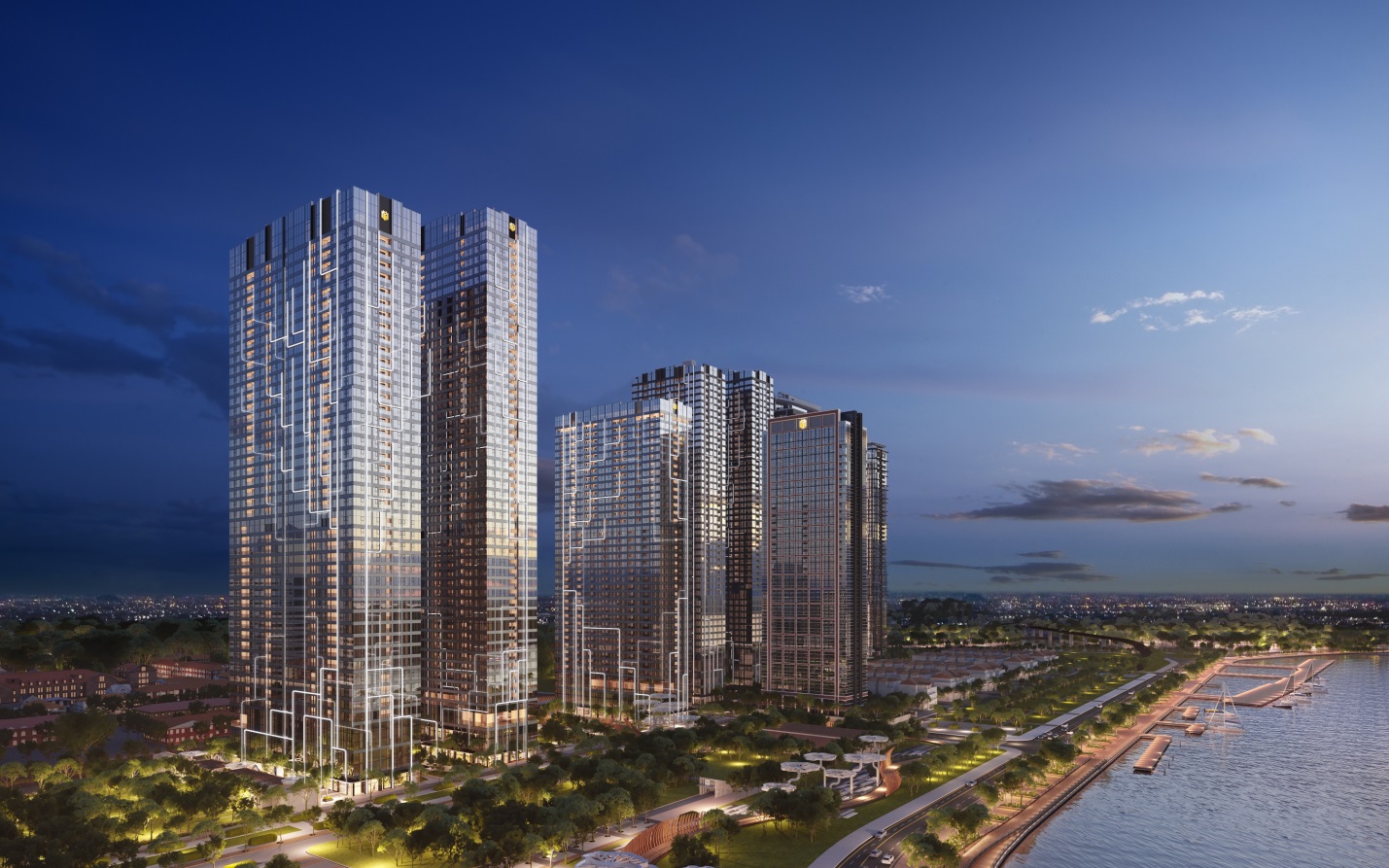Khu phức hợp bất động sản hàng hiệu Grand Marina, Saigon ven sông Sài Gòn. Ảnh: Masterise Homes.