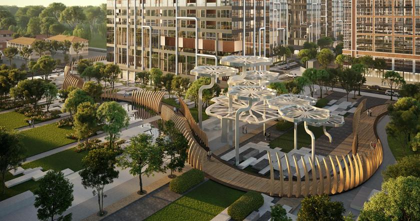 Thiết kế cảnh quan mang đậm giá trị văn hóa- lịch sử tại quảng trường Grand Marina, Saigon. Ảnh: Masterise Homes.
