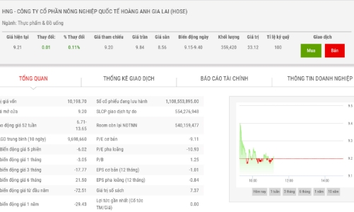 HOSE tiếp tục duy trì diện cảnh báo đối với cổ phiếu HNG