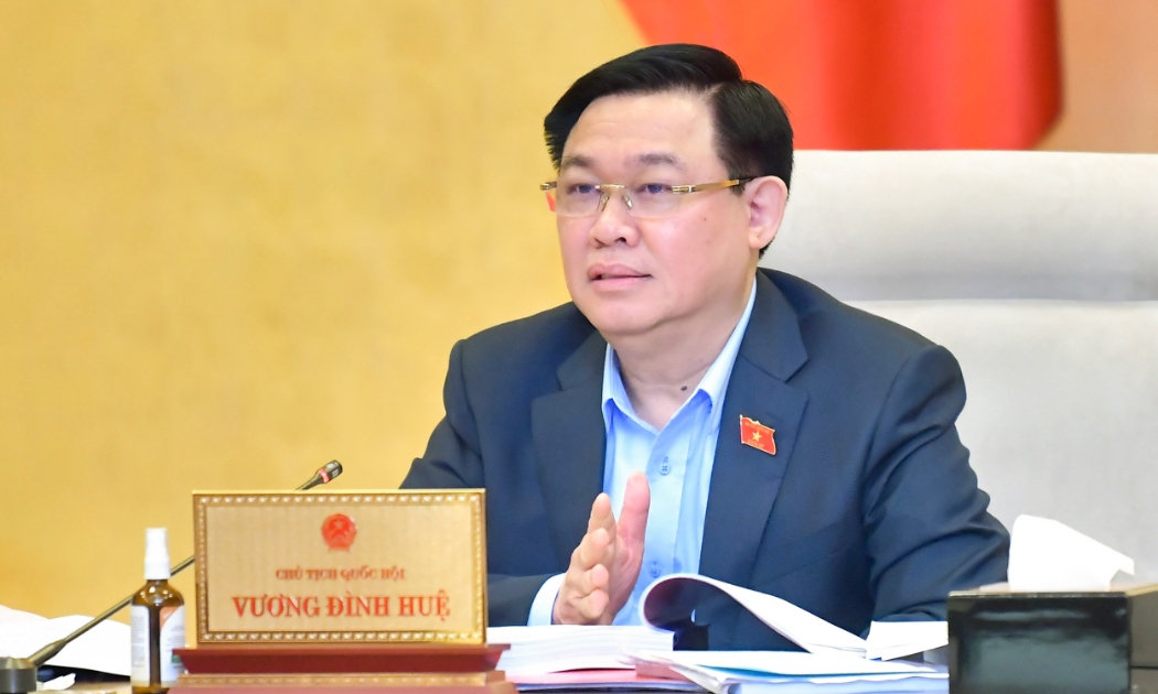 Chủ tịch Quốc hội Vương Đình Huệ cho ý kiến tại phiên họp - Ảnh: Quochoi.vn