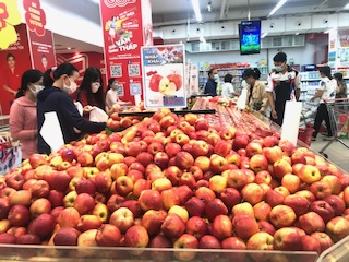Sản phẩm OCOP được bày bán tại siêu thị.