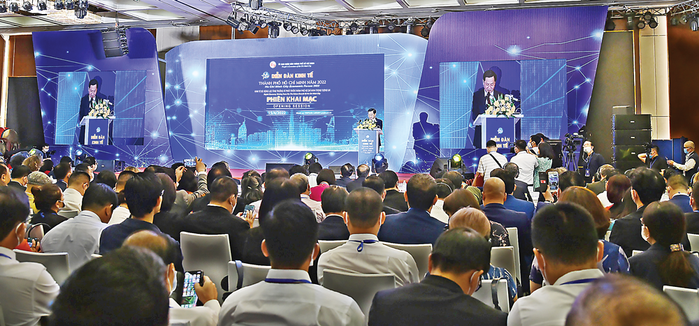 Diễn đàn HEF 2022 với chủ đề: “Kinh tế số - Động lực tăng trưởng và phát triển Thành phố Hồ Chí Minh trong tương lai”.