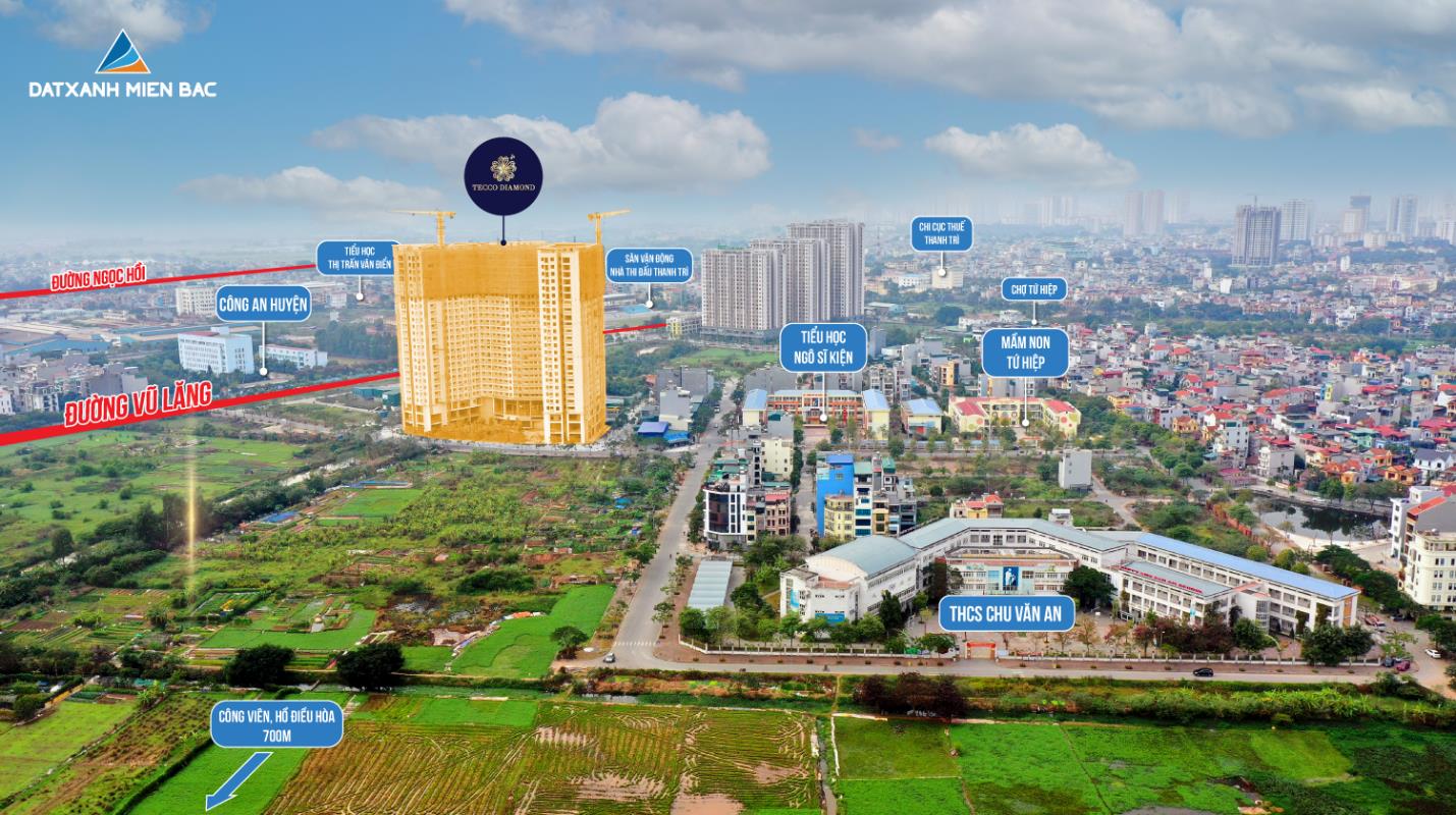 Vị tr&iacute; đa điểm kết nối tạo lợi thế &ldquo;v&agrave;ng&rdquo; cho chung cư Tecco Diamond.