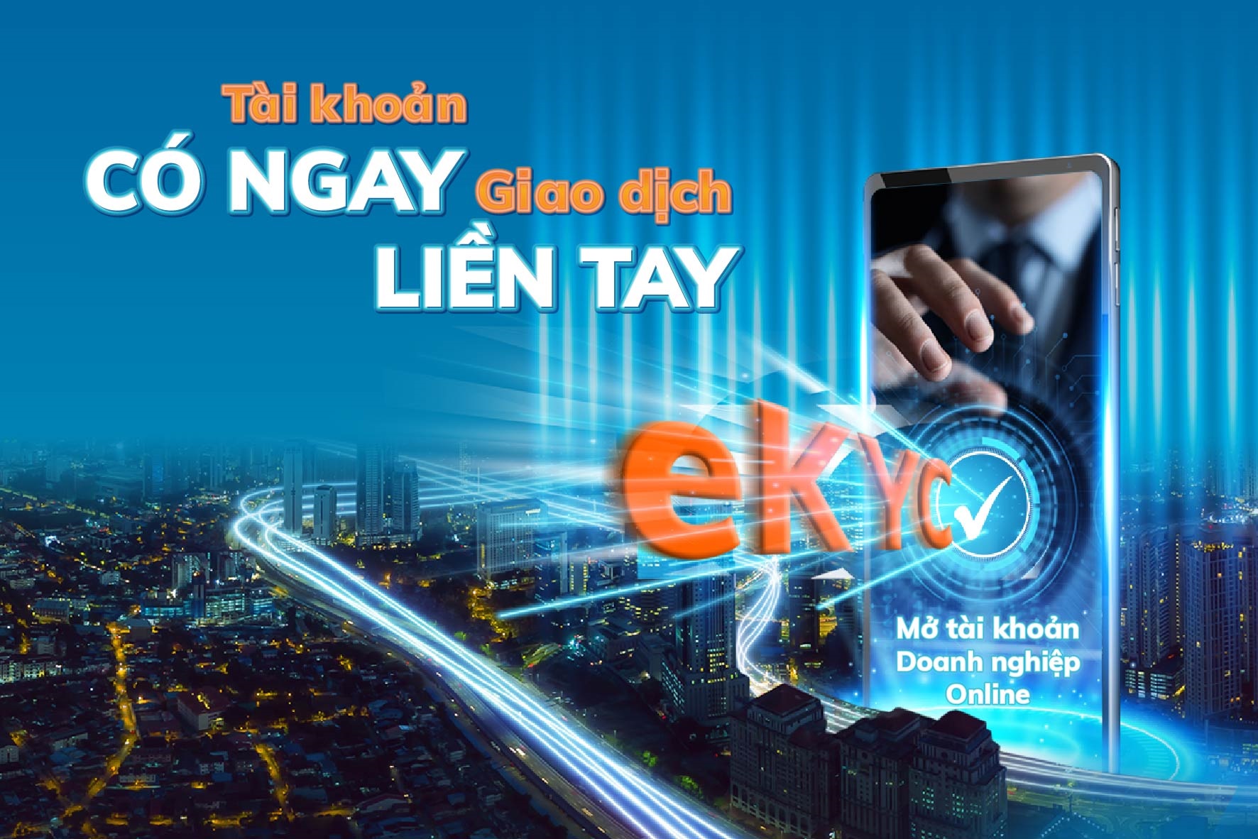 Khách hàng doanh nghiệp có thể mở tài khoản eKYC ngay trên website Sacombank.