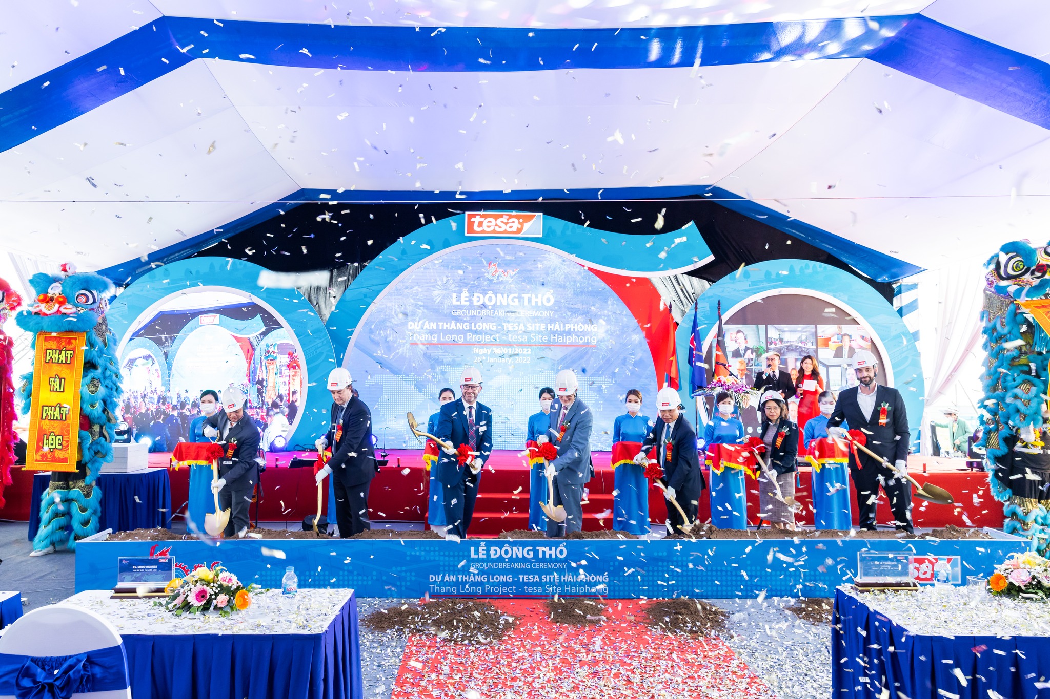 On January 26, Unicons and Tesa held a breaking ground ceremony for the “Thang Long - Tesa Hai Phong” project.