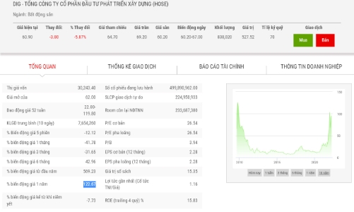 Giá giảm sốc từ đầu năm, Địa ốc Him Lam đã bán 7,12% vốn tại DIG