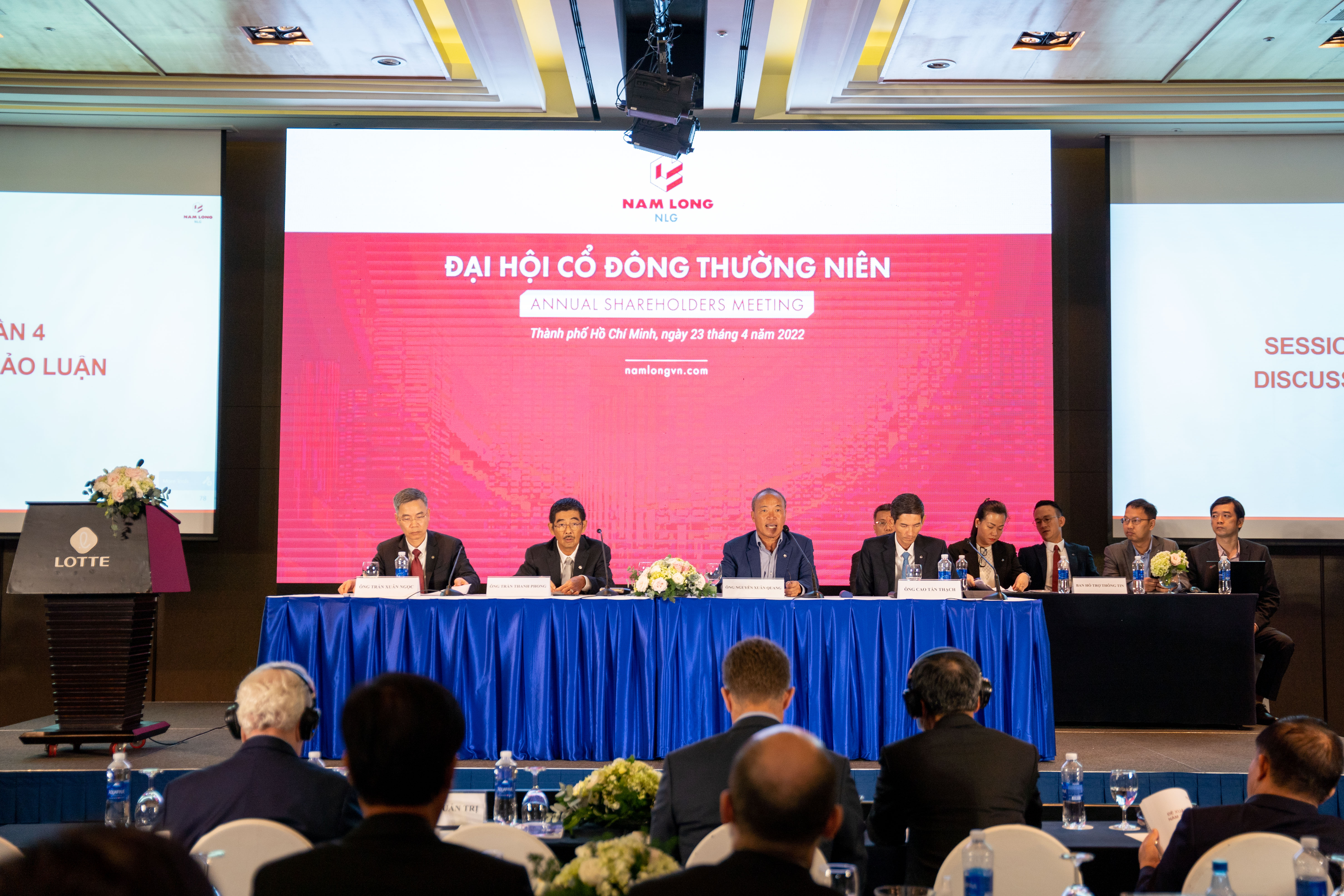 Ông Nguyễn Xuân Quang Chủ tịch Hội đồng Quản trị NLG chia sẻ tại đại hội.