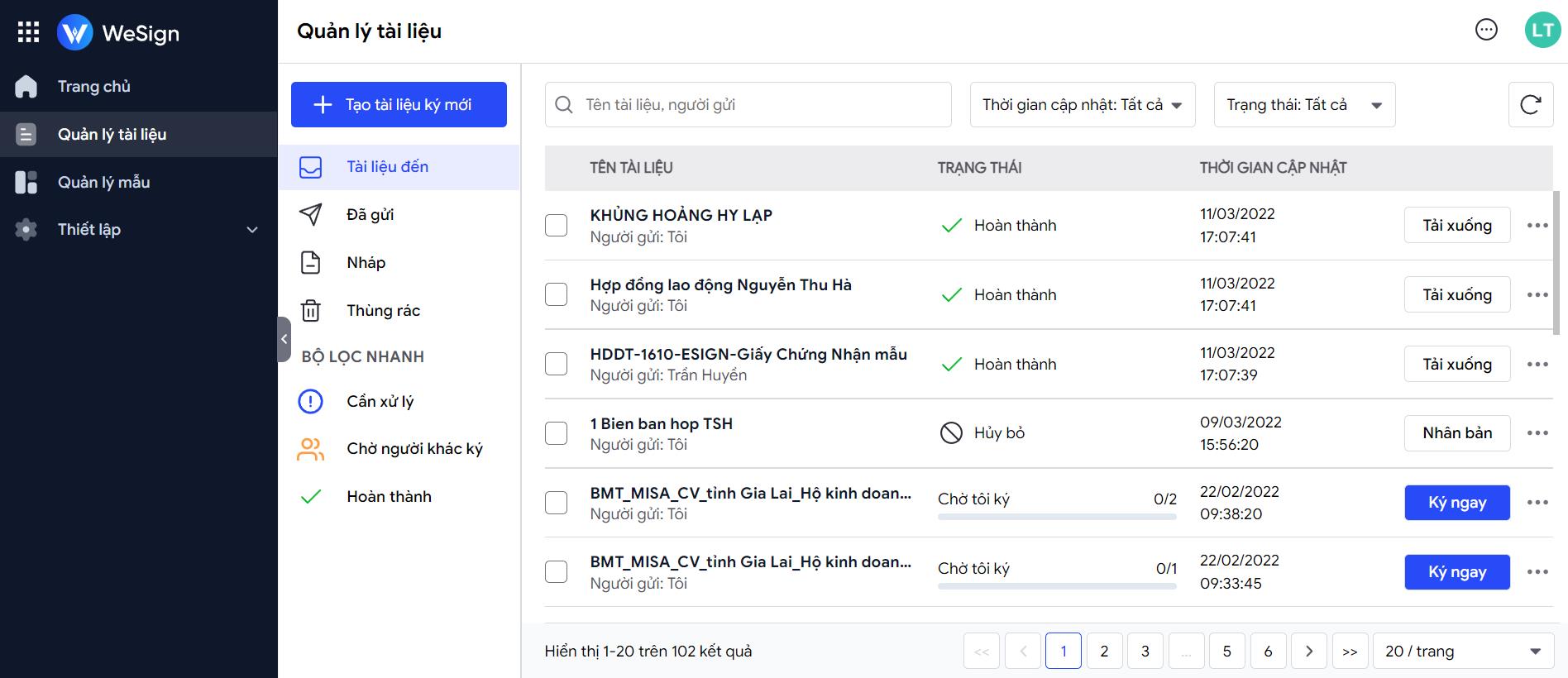 Phần mềm giúp tiết kiệm 90% thời gian kí kết so với phương thức truyền thống và kí cùng lúc nhiều tài liệu.