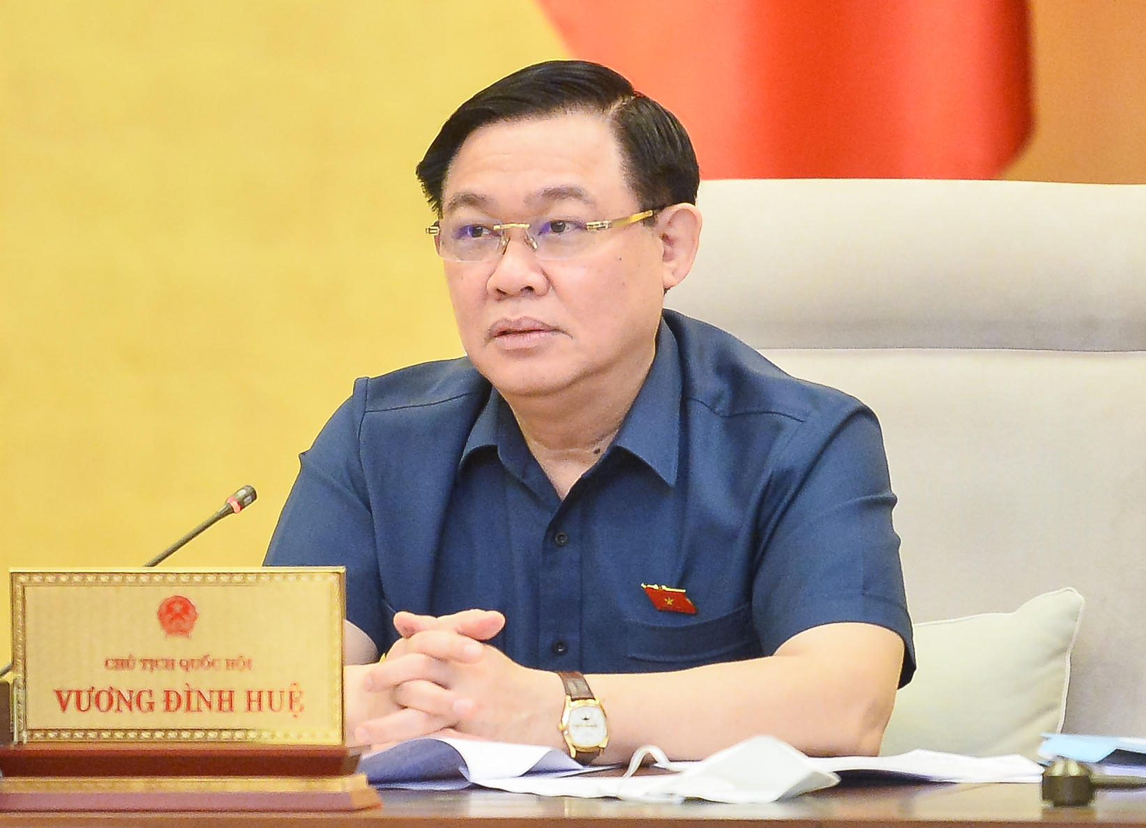 Chủ tịch Quốc hội Vương Đình Huệ tại phiên họp - Ảnh: Quochoi.vn