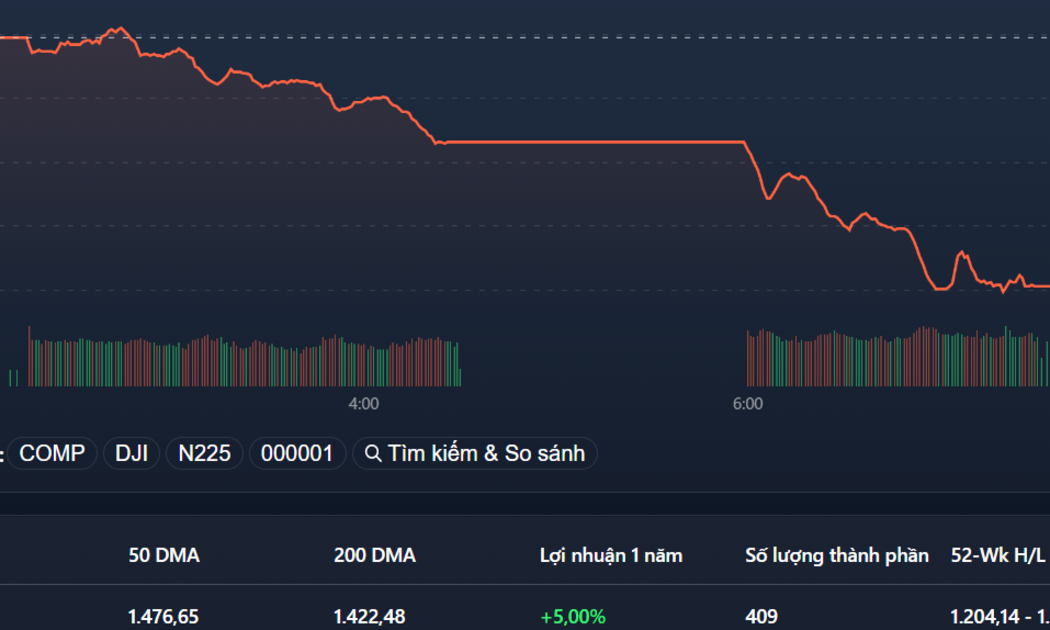 VN-Index lao dốc nặng.