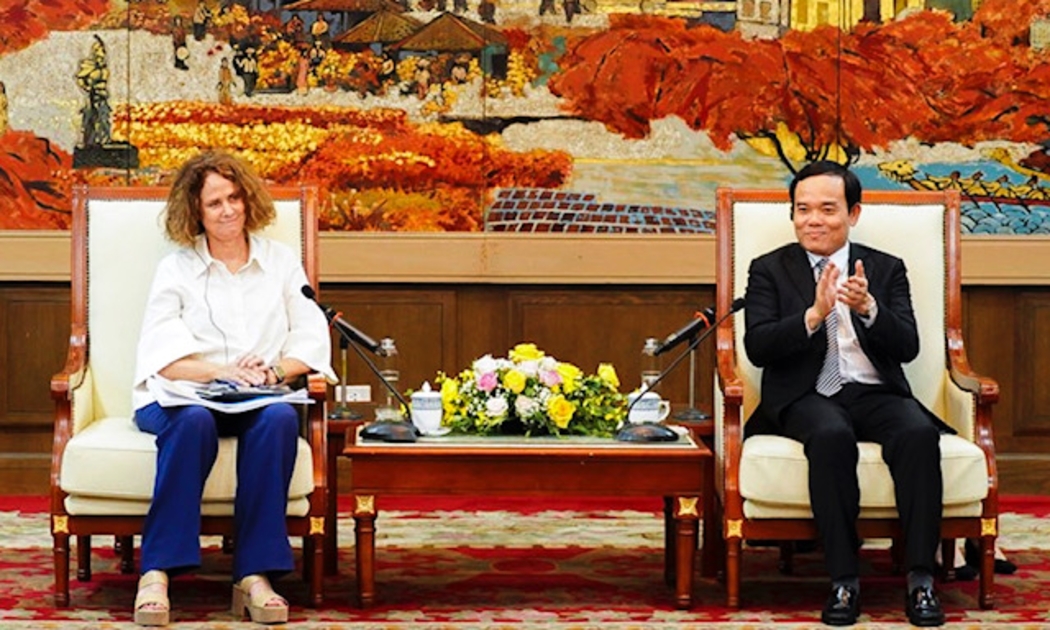 Bí thư Thành ủy Hải Phòng Trần Lưu Quang tiếp bà Carolyn Turk, Giám đốc Ngân hàng Thế giới tại Việt Nam
