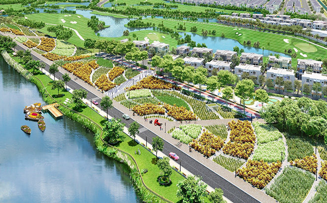 Biệt thự thương mại golf c&oacute; 2 mặt tiền, 3 mặt l&agrave; k&iacute;nh lớn n&ecirc;n rất tho&aacute;ng m&aacute;t, bạn như đang ở giữa đất trời rộng lớn với m&ugrave;i hương thoang thoảng của c&acirc;y cỏ, với cũng b&igrave;nh y&ecirc;n v&agrave; tuyệt vời.