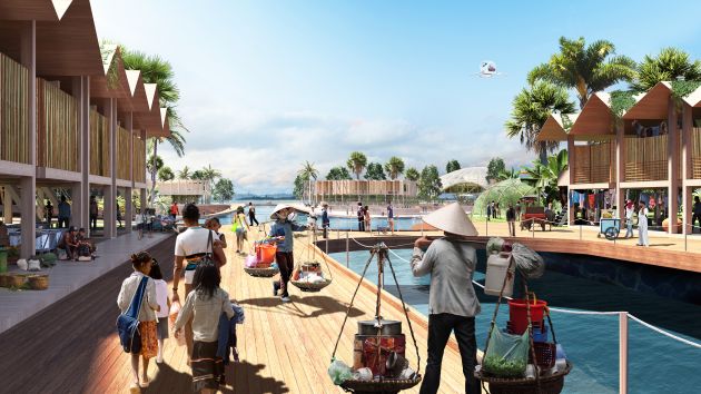 ...và có thể mở rộng quy mô lên tới 100.000 dân - Ảnh: Oceanix, BIG-Bjarke Ingels Group