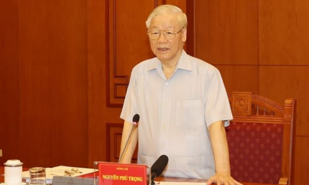 Tổng Bí thư Nguyễn Phú Trọng phát biểu tại cuộc họp - Ảnh: TTXVN