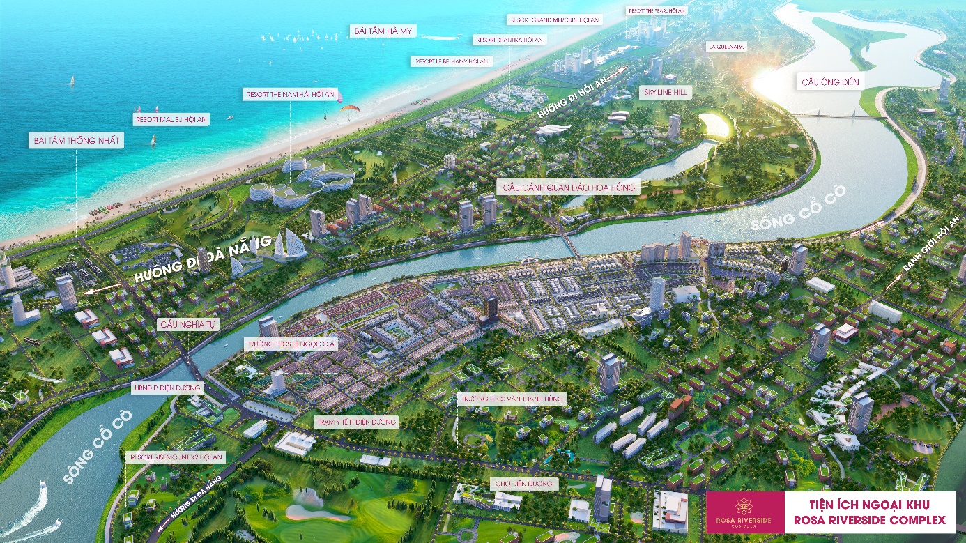 Tiện ích xung quanh Khu biệt thự Rosa Luxury Villas, Điện Dương, Điện Bàn, Quảng Nam.