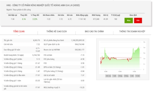 Giá tăng, Phó Chủ tịch đăng ký bán 3 triệu cổ phiếu HNG
