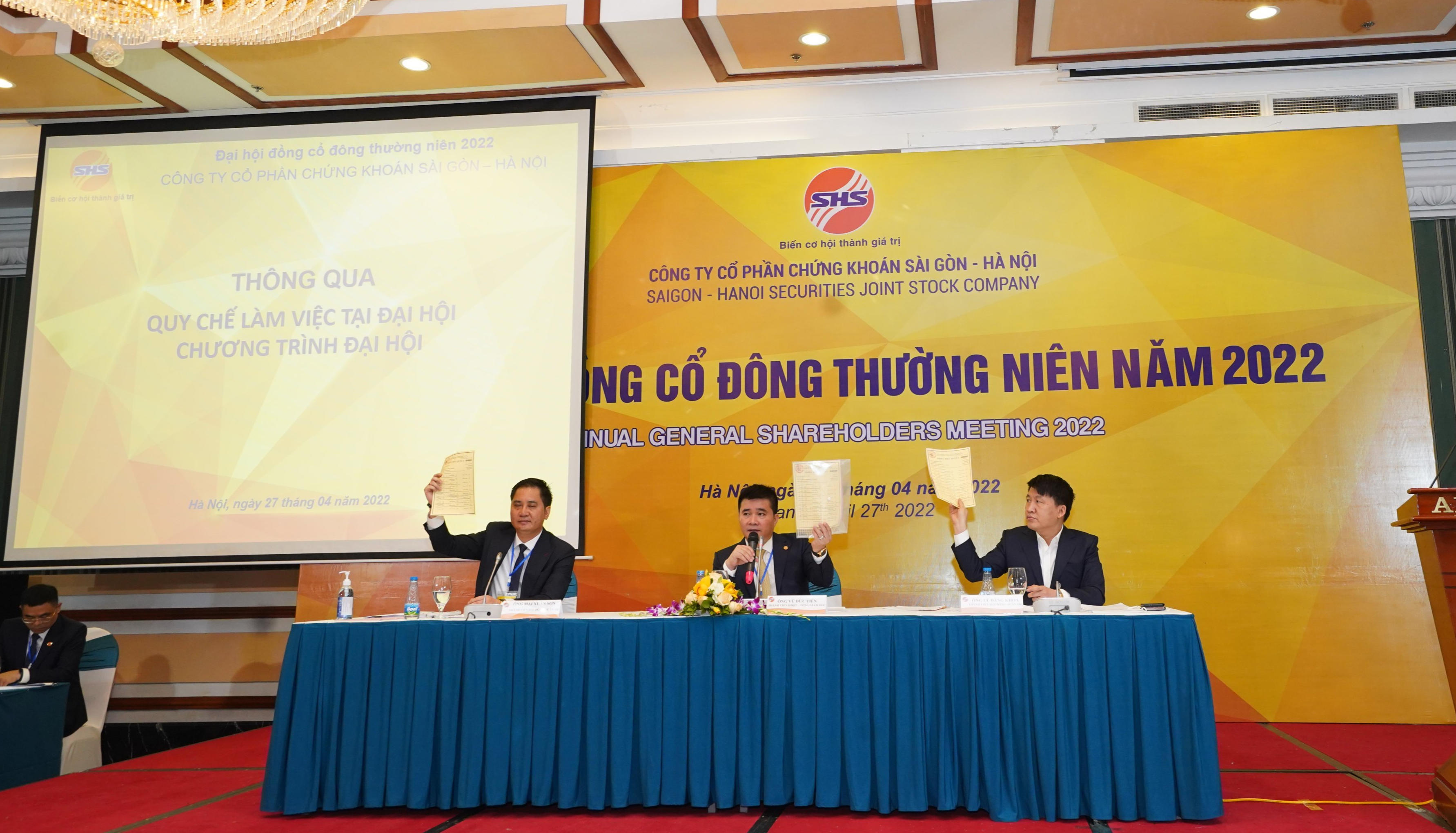 Đại hội đồng cổ đông thường niên năm 2022 ngày 27/4 của Công ty chứng khoán SHS.