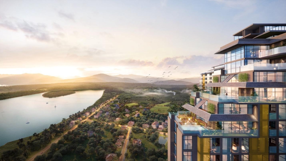 H&igrave;nh ảnh t&ograve;a căn hộ kh&aacute;ch sạn thuộc quần thể nghỉ dưỡng Wyndham Lynn Times Thanh Thủy.