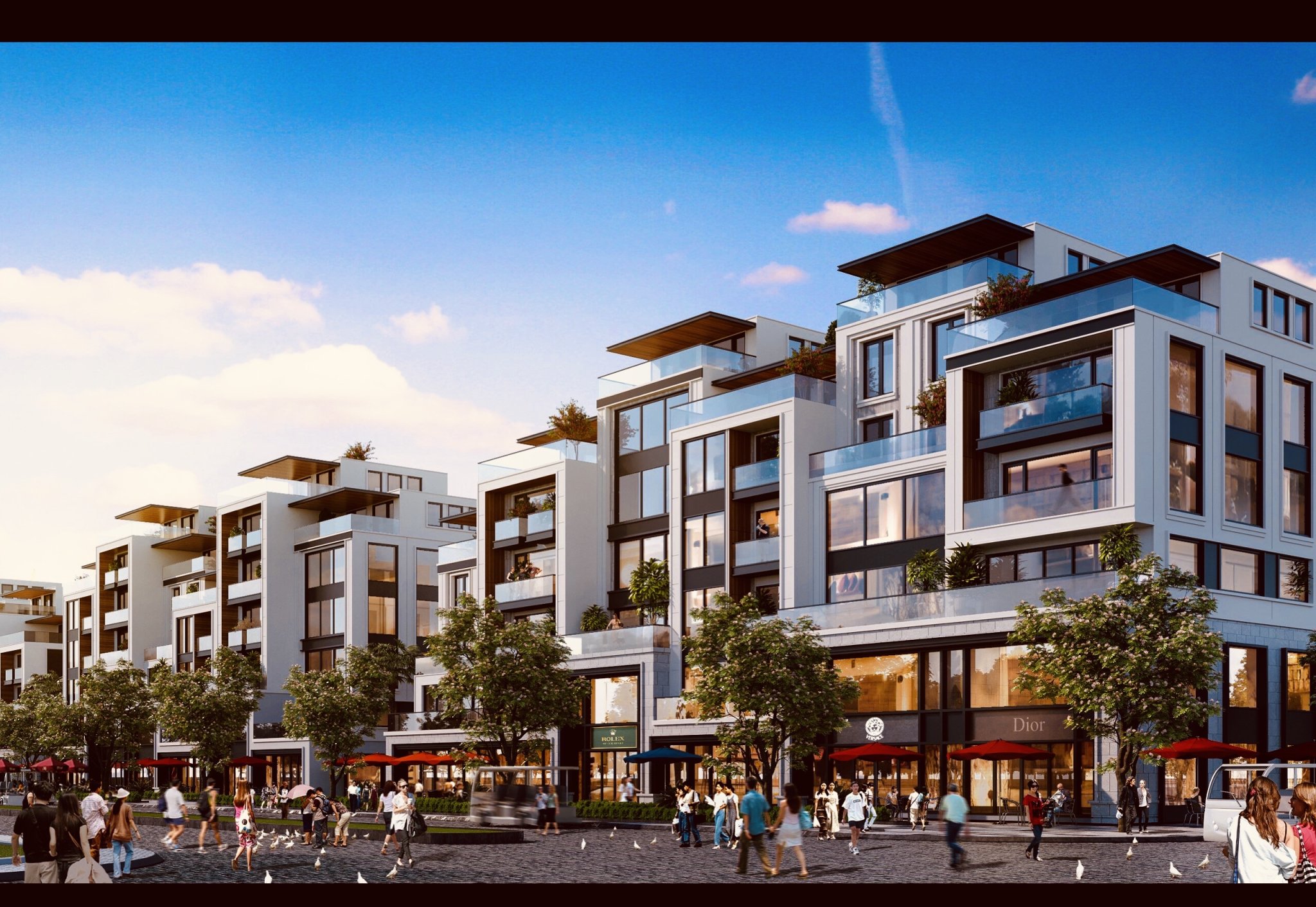Phối cảnh shophouse tại Sun Secret Valley sở hữu thiết kế tinh tế.
