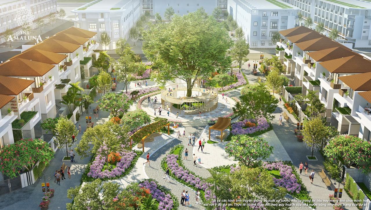 Một g&oacute;c c&ocirc;ng vi&ecirc;n tại khu đ&ocirc; thị thương mại kiểu mẫu TNR Amaluna.