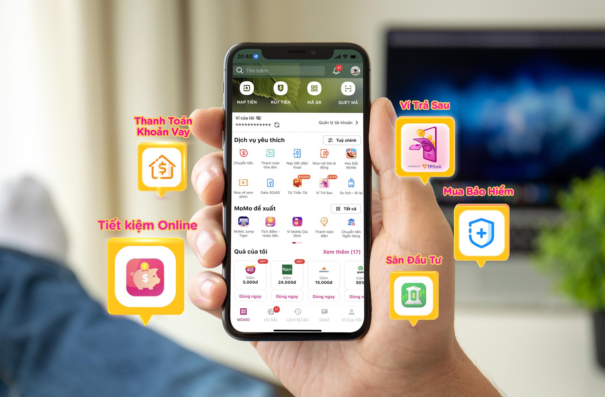 MoMo g&acirc;y dựng th&agrave;nh c&ocirc;ng nền tảng với trải nghiệm all-in-one trong lĩnh vực dịch vụ t&agrave;i ch&iacute;nh. Ảnh: MoMo.