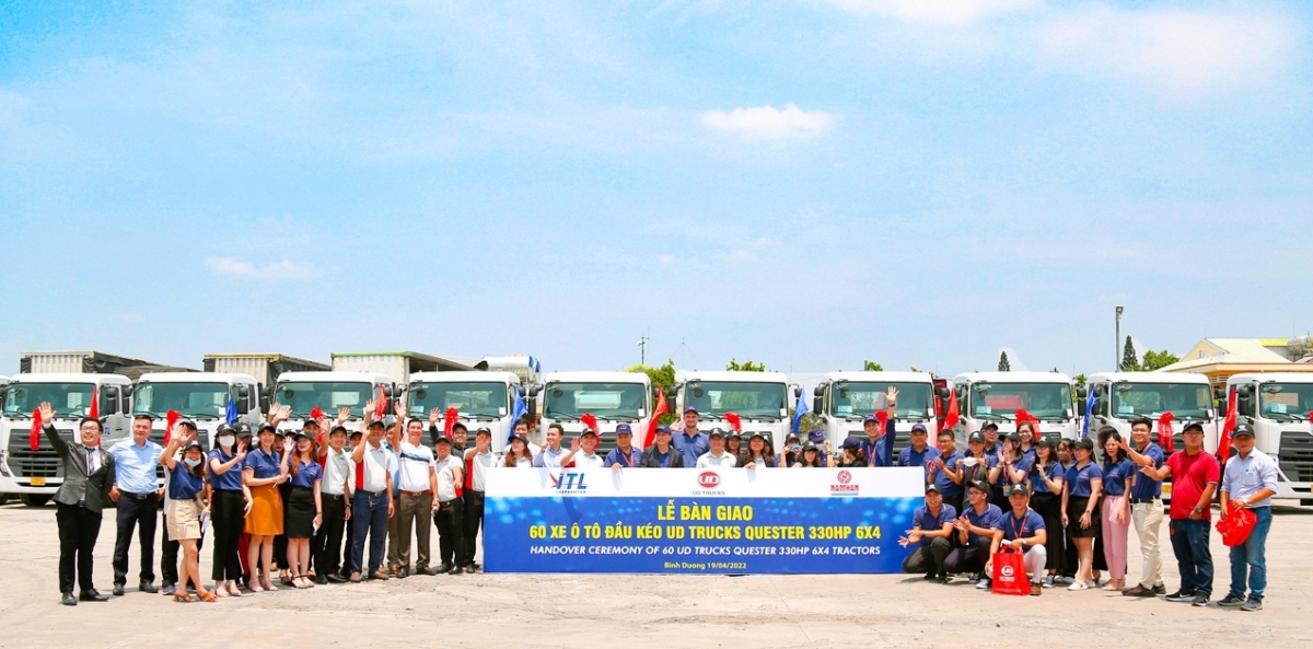 Lễ b&agrave;n giao 60 xe &ocirc; t&ocirc; đầu k&eacute;o giữa Tập đo&agrave;n ITL v&agrave; C&ocirc;ng ty Nam H&agrave;n diễn ra tại B&igrave;nh Dương.