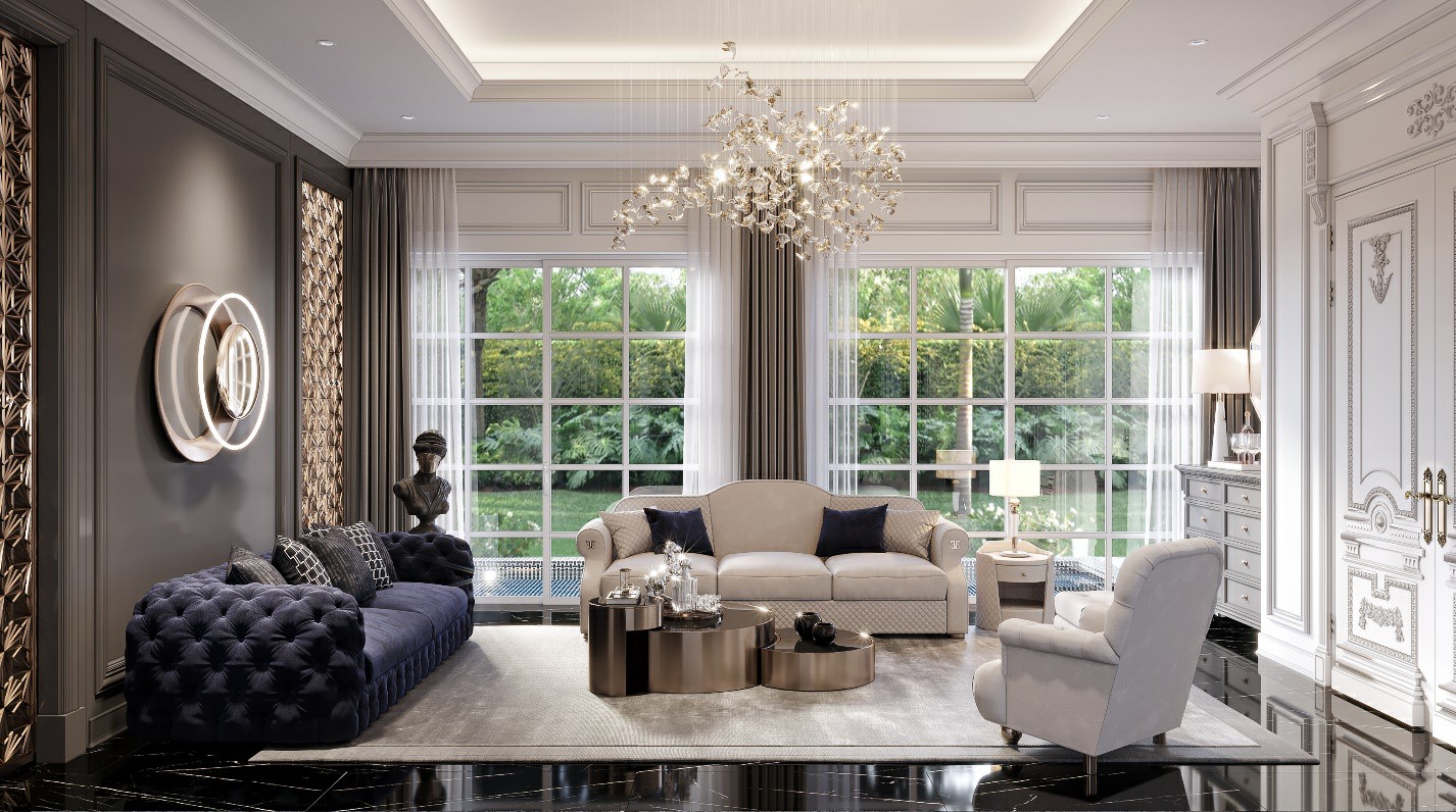 Đẳng cấp dinh thự biển được khẳng định bởi những khung cửa cao cấp với tầm nh&igrave;n độc bản.