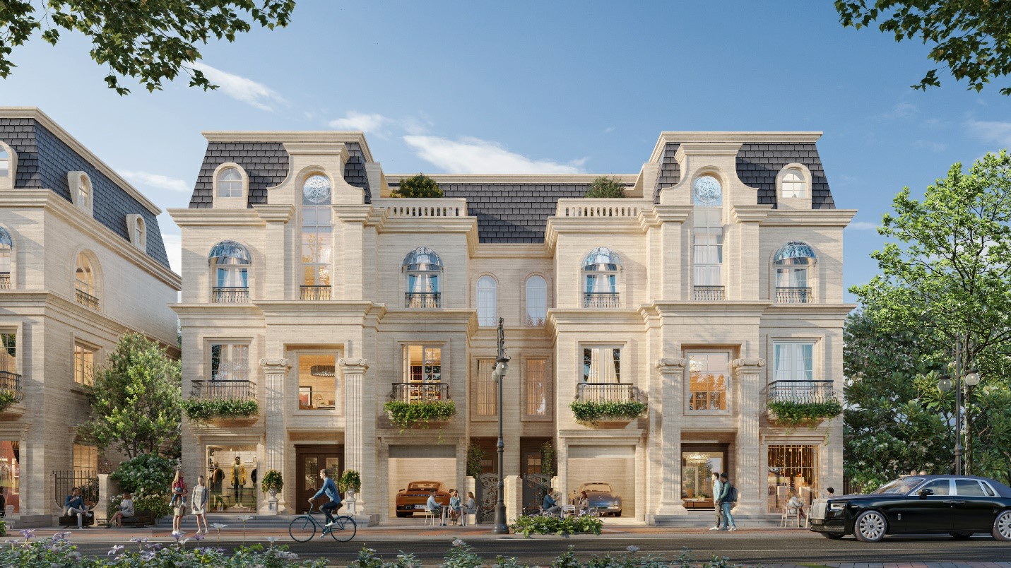 Mỗi căn dinh thự biển được đầu tư tiền tỷ cho chi phí ốp đá mặt ngoài.