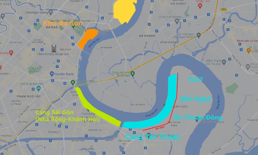 Toàn bộ cảng biển trên sông Sài Gòn sẽ di dời để thực hiện các dự án phát triển đô thị ven sông.