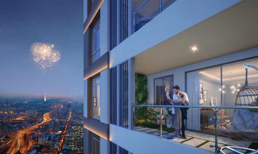 100% căn hộ block Ayoka có ban công rộng tạo nên không gian thông thoáng với tầm nhìn Landmark 81 đẳng cấp.