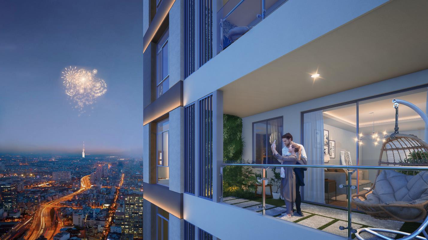 100% căn hộ block Ayoka có ban công rộng tạo nên không gian thông thoáng với tầm nhìn Landmark 81 đẳng cấp.