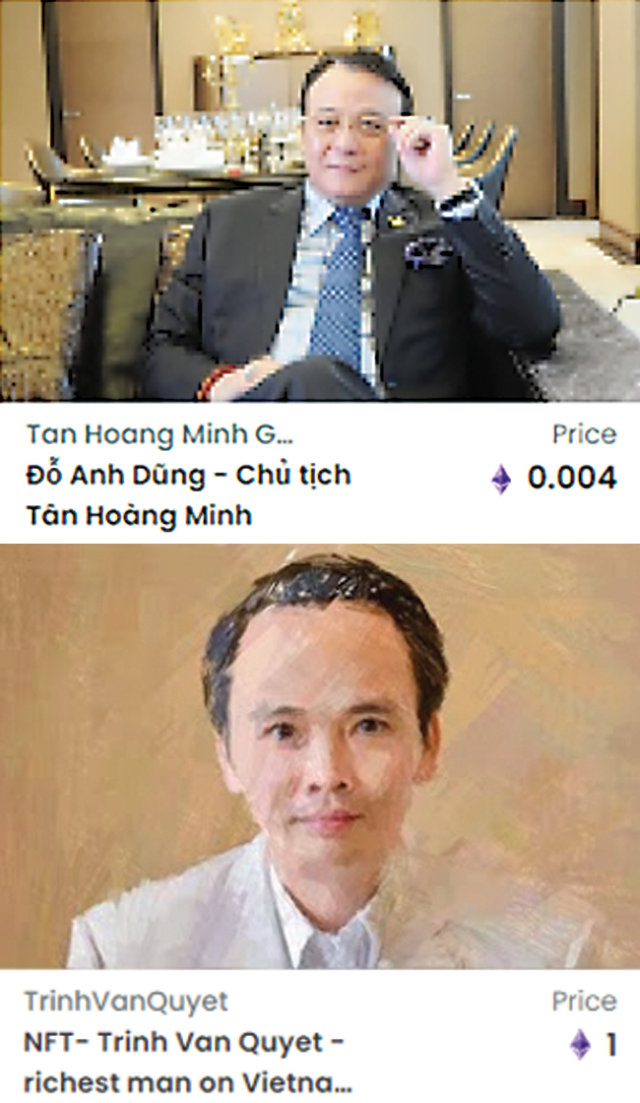 NFT v&ecirc;̀ hình ảnh các doanh nh&acirc;n được rao bán