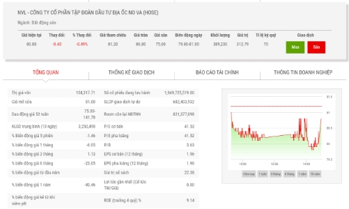 Nova Group đăng ký mua vào gần 107 triệu cổ phiếu NVL không qua sàn