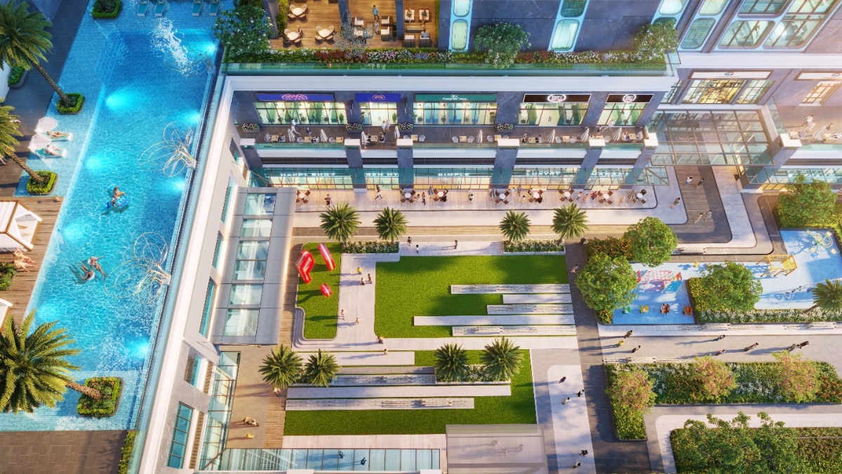 Tọa lạc nơi trung t&acirc;m &ldquo;tấc đất tấc v&agrave;ng&rdquo;, The Grand Manhattan mang đến những mảng xanh đắt gi&aacute; d&agrave;nh cho c&aacute;c cư d&acirc;n danh gi&aacute;.