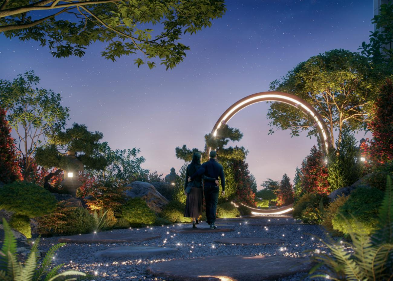 Tại Shizen Home, cư d&acirc;n dễ d&agrave;ng c&oacute; được ph&uacute;t gi&acirc;y thư th&aacute;i ở vườn nhật nội khu.