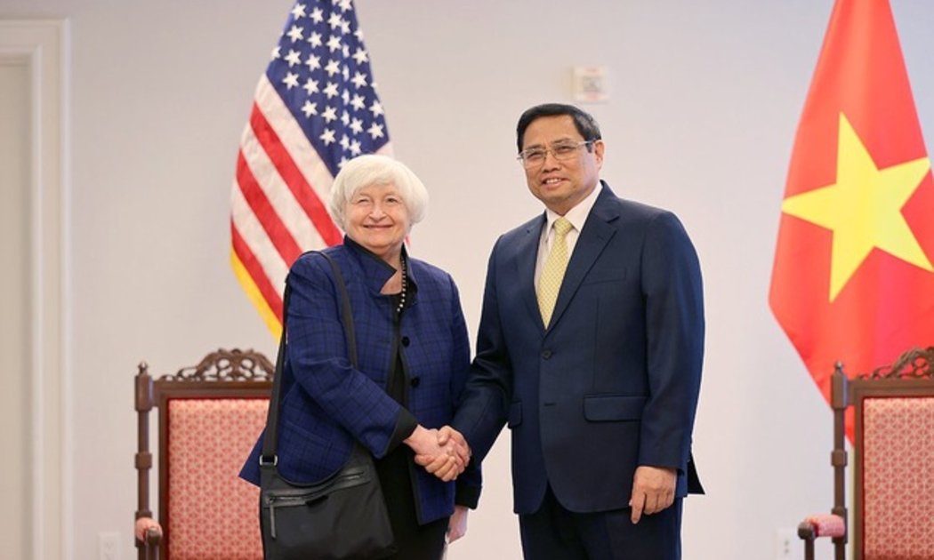 Thủ tướng Chính phủ Phạm Minh Chính tiếp Bộ trưởng Tài chính Hoa Kỳ Janet Yellen - Ảnh: VGP/Nhật Bắc