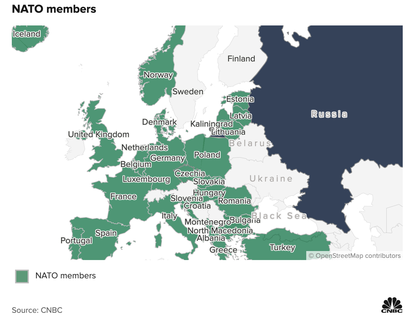 C&aacute;c nước th&agrave;nh vi&ecirc;n NATO.