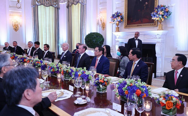 Thủ tướng Phạm Minh Chính và các nhà lãnh đạo ASEAN dự tiệc chiêu đãi của Tổng thống Hoa Kỳ - Ảnh: VGP