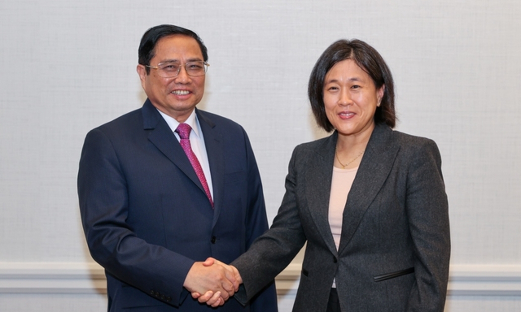 Thủ tướng Chính phủ Phạm Minh Chính tiếp Trưởng Đại diện thương mại Mỹ (USTR) Katherine Tai - Ảnh: VGP