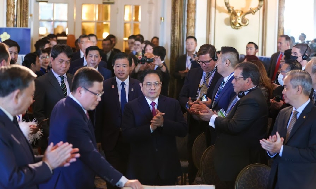 Thủ tướng Phạm Minh Chính dự hội nghị xúc tiến thương mại, đầu tư, du lịch Việt Nam-Hoa Kỳ với chủ đề “Khám phá lại Việt Nam” - Ảnh: VGP