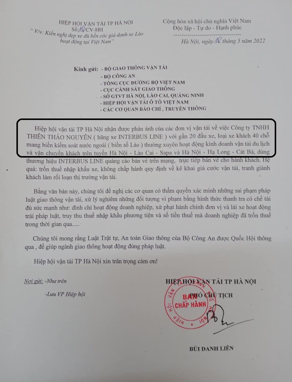 Nguồn: Hiệp hội vận tải TP. Hà Nội.