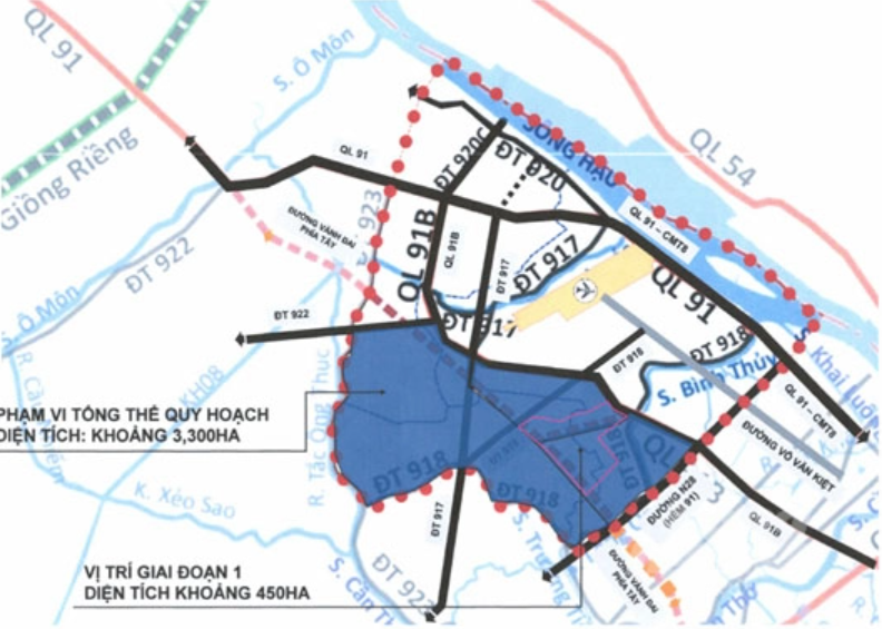 Sơ đồ Trung tâm Liên kết, sản xuất, chế biến và tiêu thụ sản phẩm nông nghiệp vùng Đồng bằng sông Cửu Long.