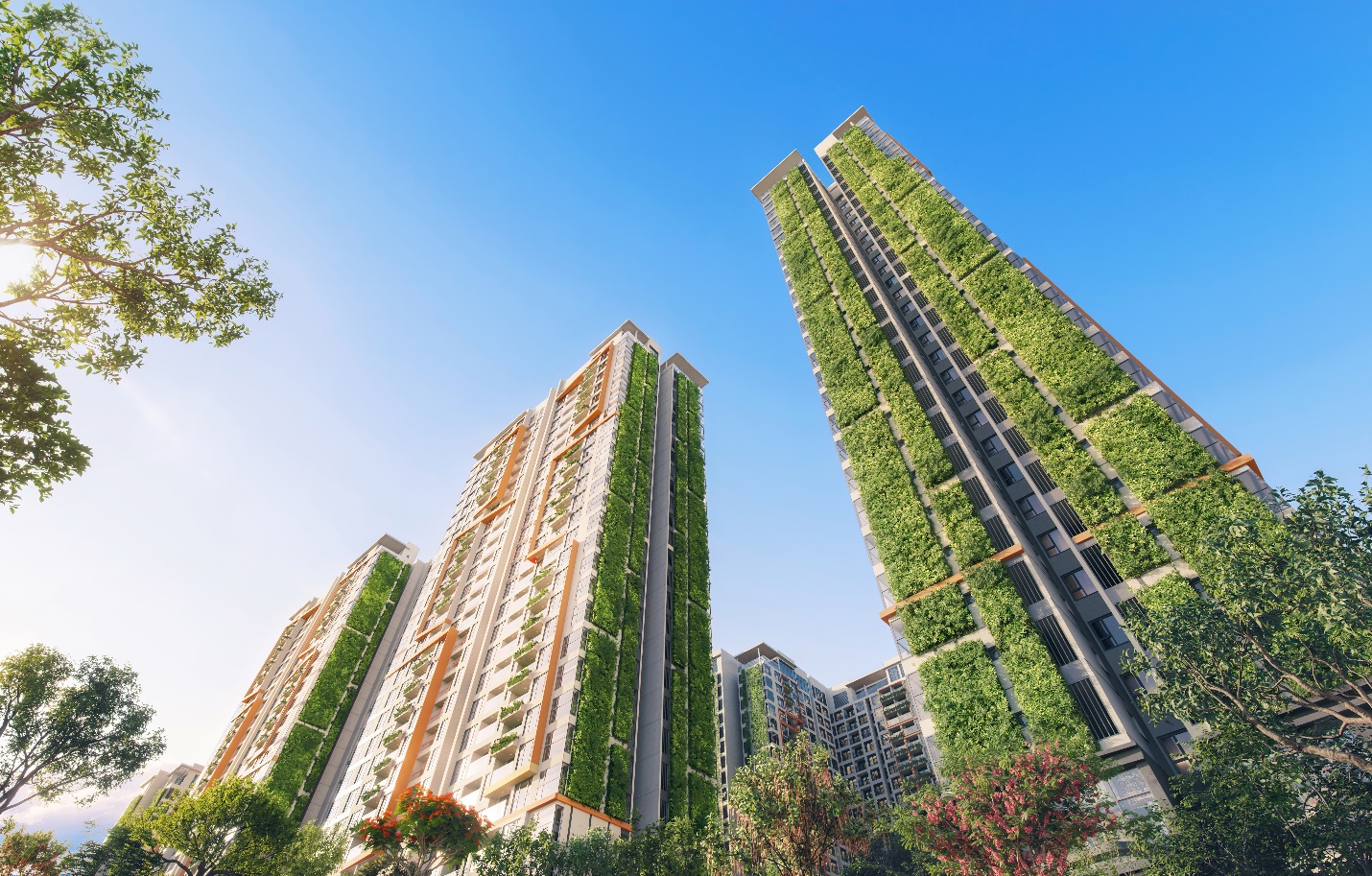 Không gian của LUMIÈRE Boulevard được phủ xanh cả ngang-dọc kết hợp cùng các hoạt động gắn kết với thiên nhiên trong khu compound.