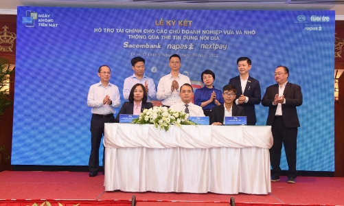 Lễ ký biên bản ghi nhớ giữa NAPAS, Sacombank, NextPay về việc hỗ trợ tài chính 