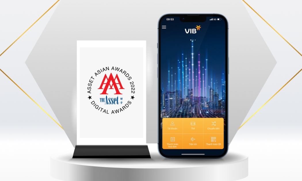 Ngân hàng số MyVIB nhận giải thưởng Ứng dụng Ngân hàng di động tốt nhất Việt Nam từ The Asset..